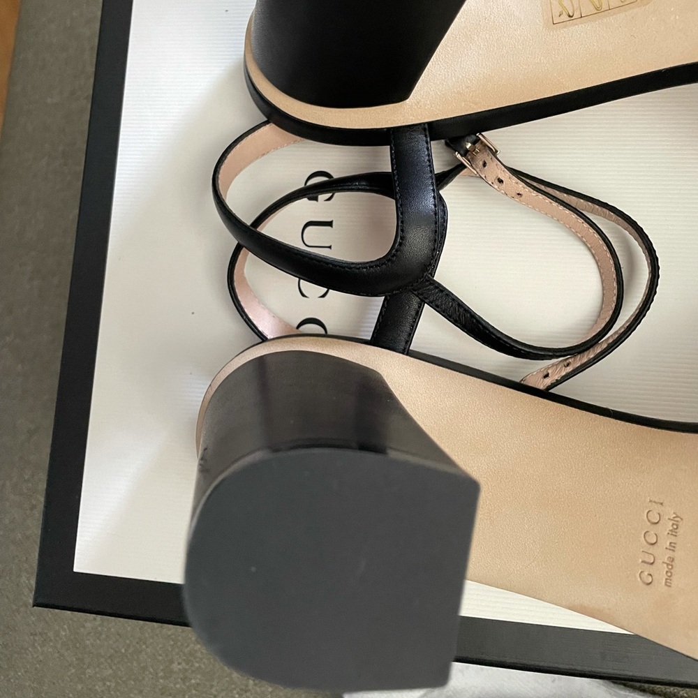 Gucci Black Horsebit Heel Sandals Authentic - Picture 10 of 14
